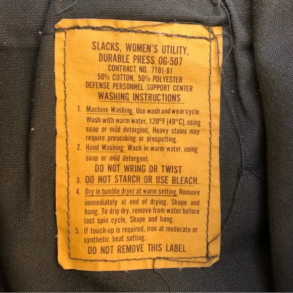 Vintage ‘Women’s Utility Slacks’ from Defense Personnel Support Center - Picture 4 of 6